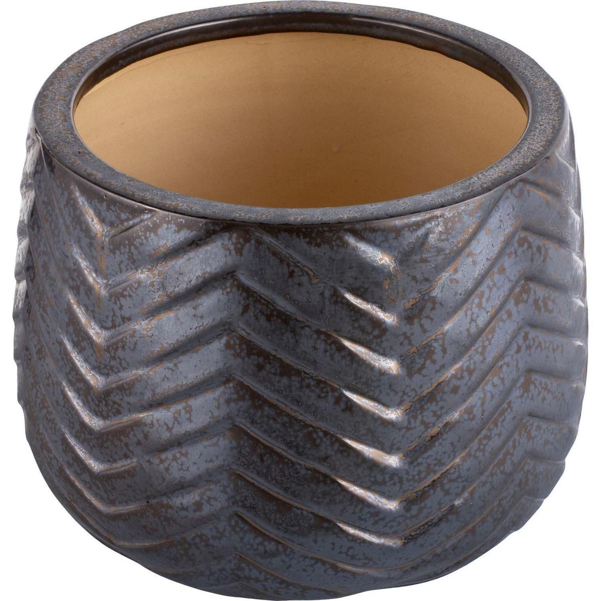 JUST HOME COLLECTION - Maceta Kiri Color Negro Mate 16x13x