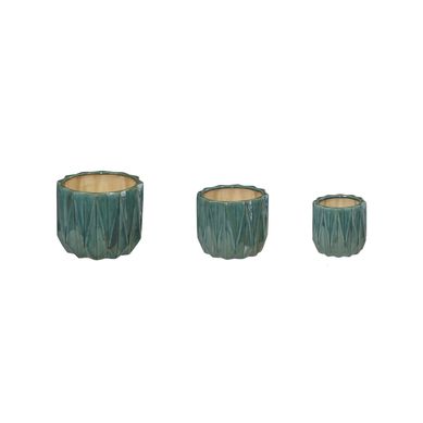 Set 3 Maceteros Nui Color Verde Jade 33x26x