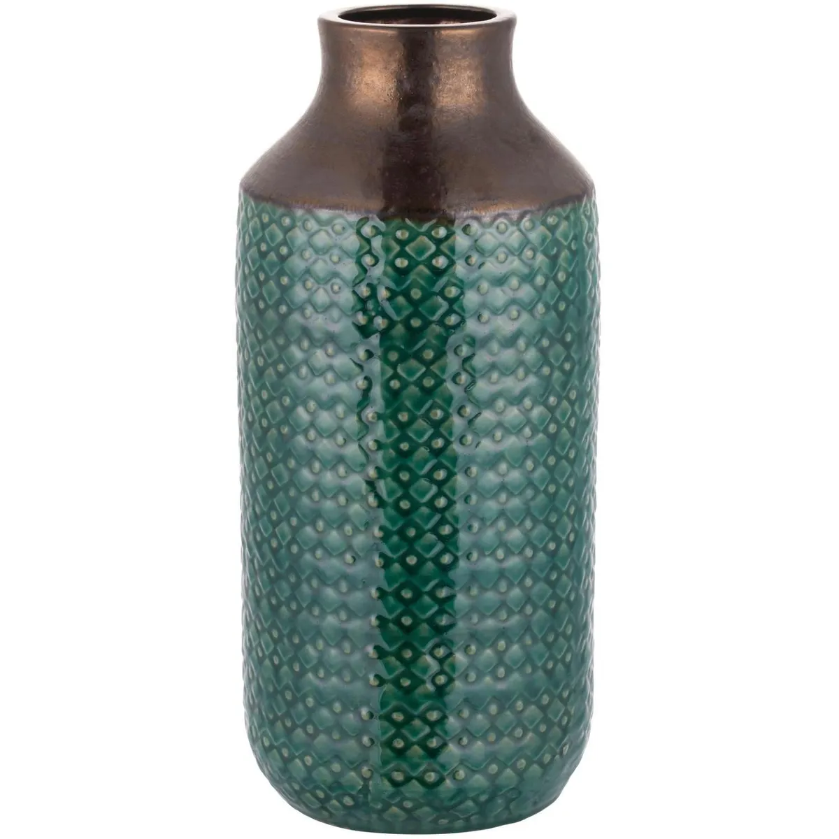 JUST HOME COLLECTION - Florero Kaula Cerámica Verde Jade 19x42cm