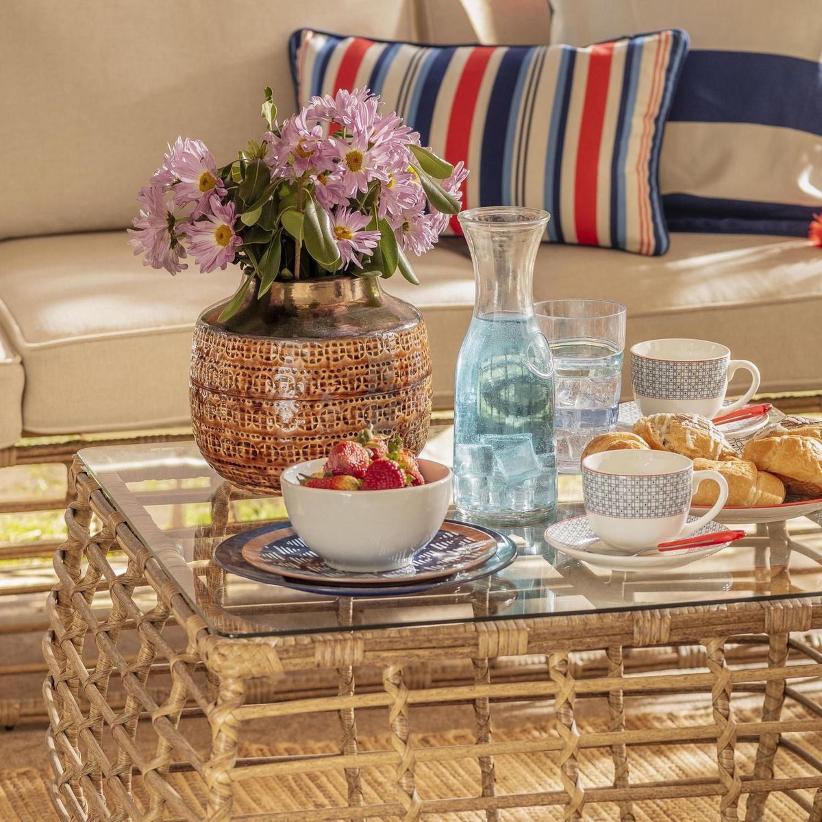 JUST HOME COLLECTION - Florero Kura Cerámica Tabaco Dorado 22x19.5cm