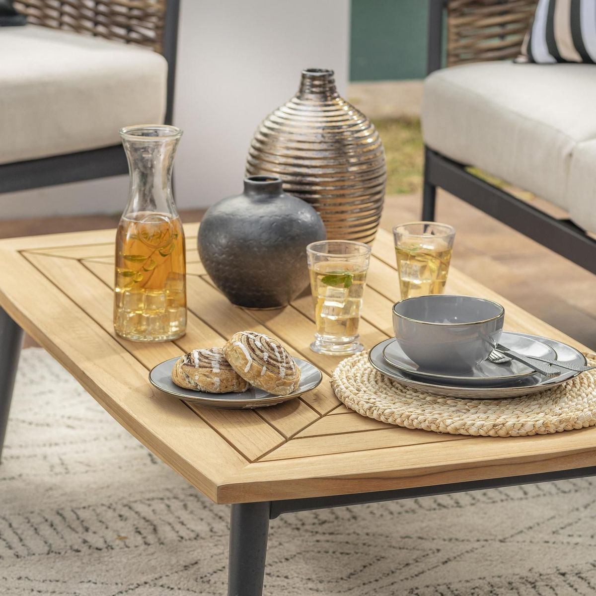 JUST HOME COLLECTION - Botella Kiri negro mate 18x18cm