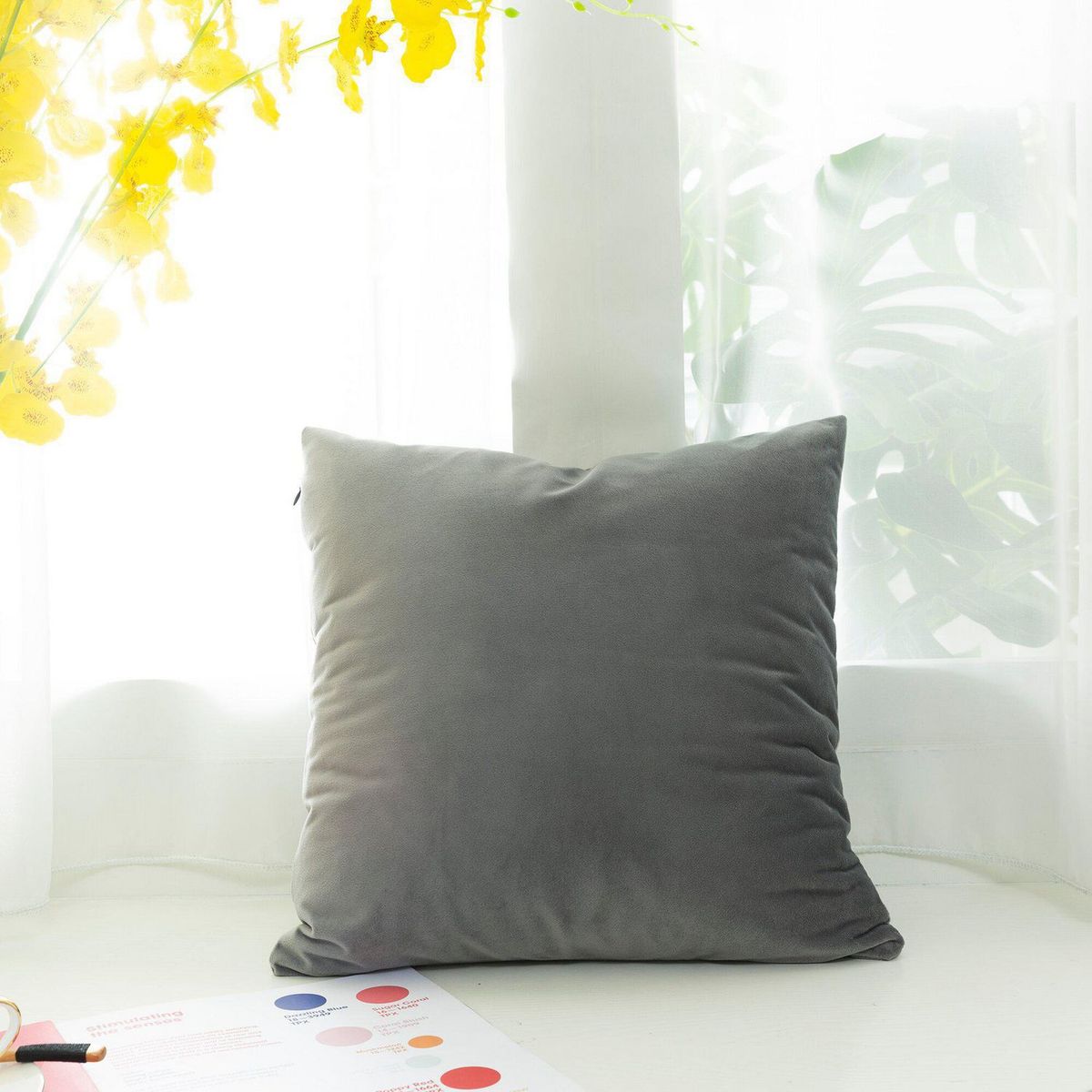 JUST HOME COLLECTION - Cojín Velvet Grafito 40x40cm