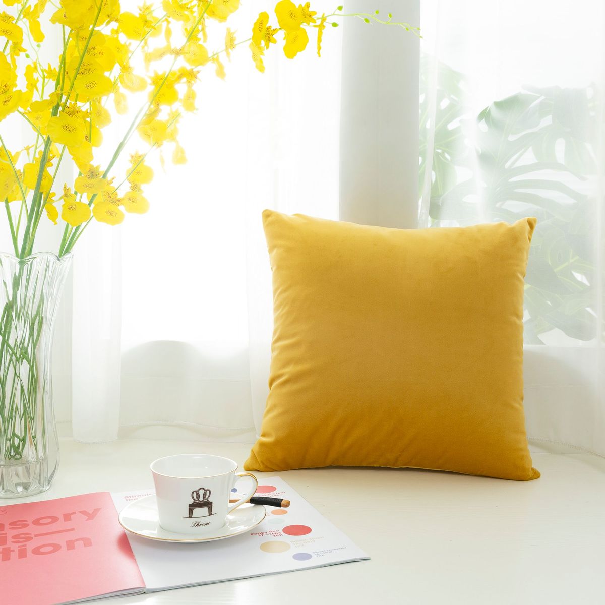 JUST HOME COLLECTION - Cojín Velvet Mostaza 40x40cm