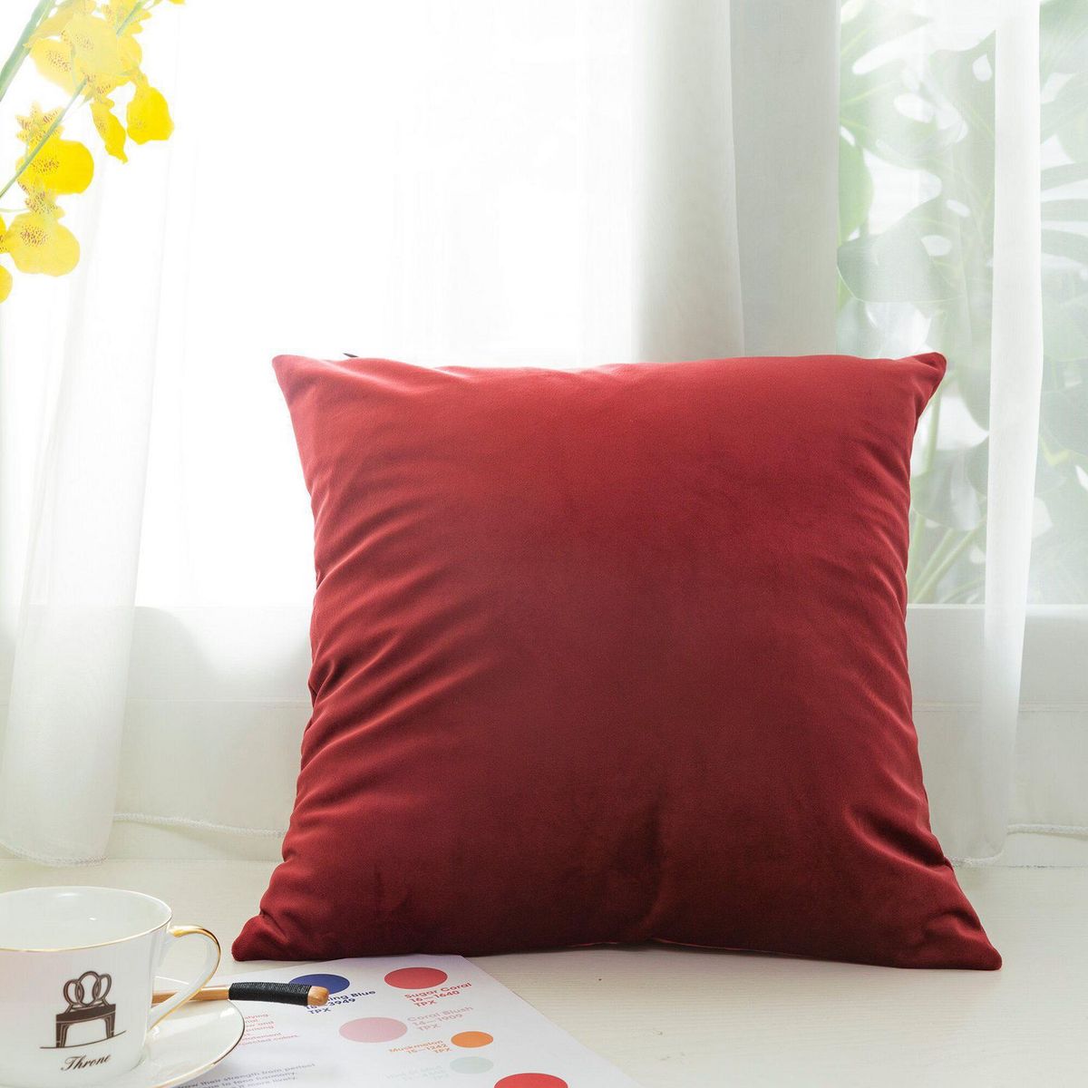 JUST HOME COLLECTION - Cojín Velvet Rojo 40x40cm