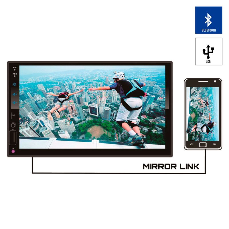BOWMANN - Autoradio Pantalla Tactil 7" HD Bluetooth/USB DD-5800L
