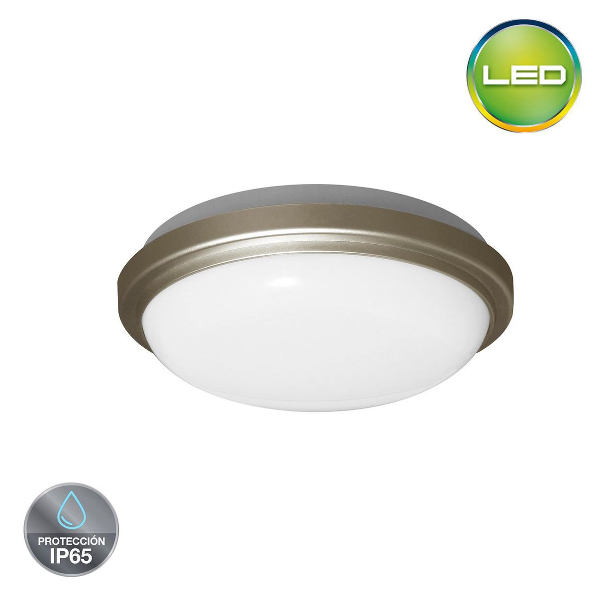 LIGHTECH - Plafon Led Aro 20W 22cm IP65 Champagne Luz Calida