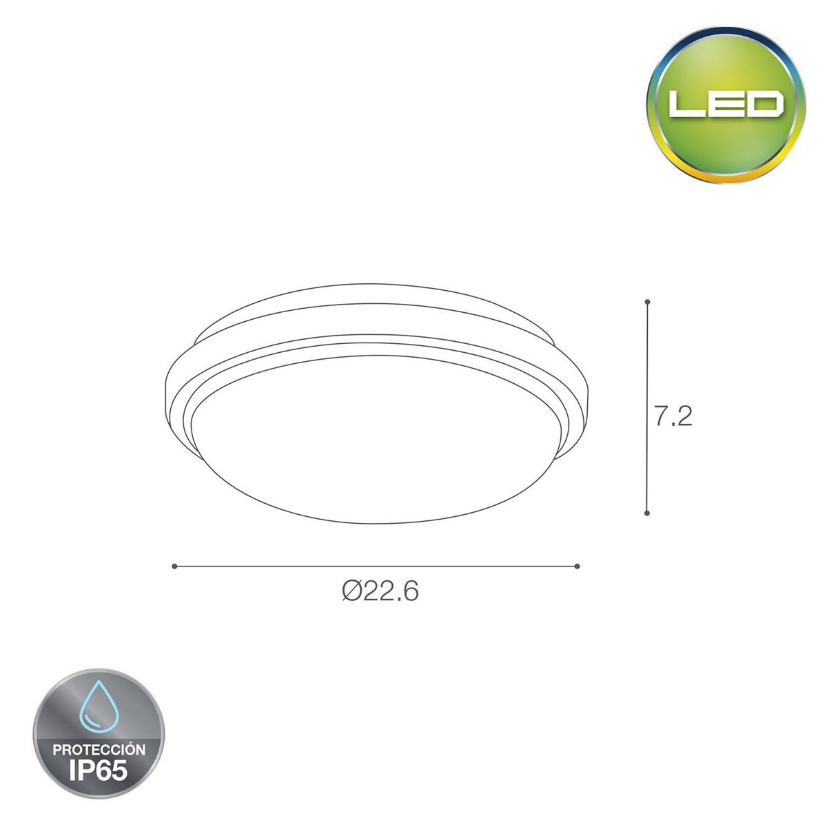 LIGHTECH - Plafon Led Aro 20W 22cm IP65 Champagne Luz Calida
