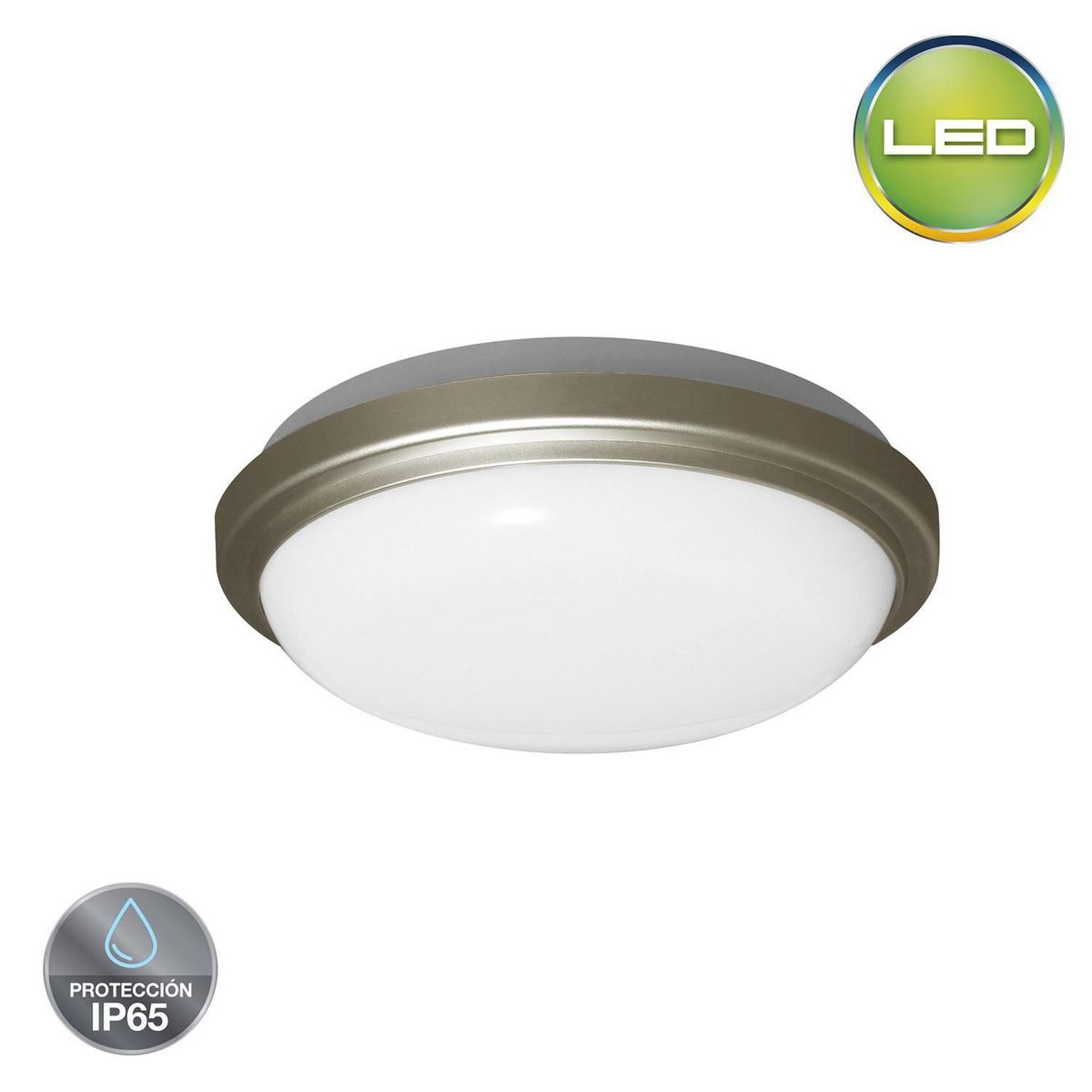 LIGHTECH - Plafon Led Aro 20W 22cm IP65 Champagne Luz Blanca