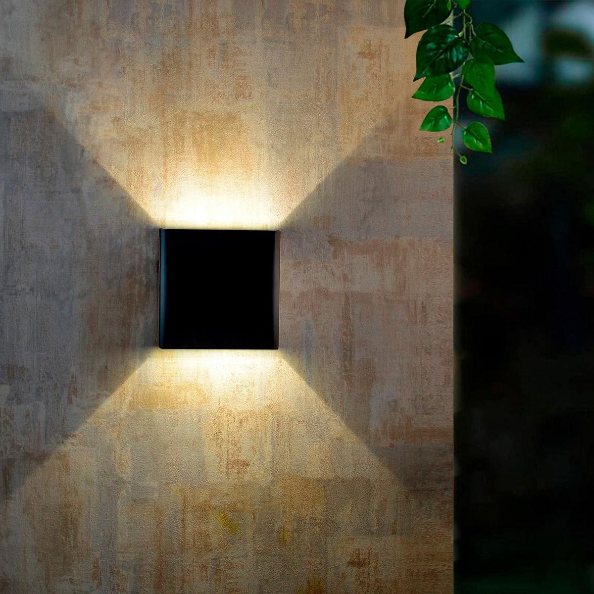 LIGHTECH - Braquete de Pared Exterior 2 Luces 4W Luz Calida Negro