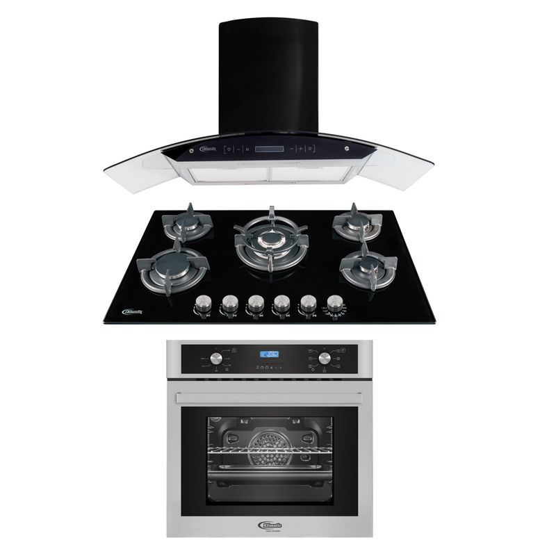 KLIMATIC - Tricombo Campana Decorativa Venezia + Cocina Empotrable Gina + Horno Eléctrico Gamma B