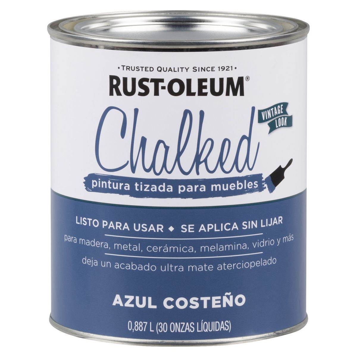 CHALKED - Pintura Tizada ultra mate, Chalked Brochable Azul Costeño 0,887L