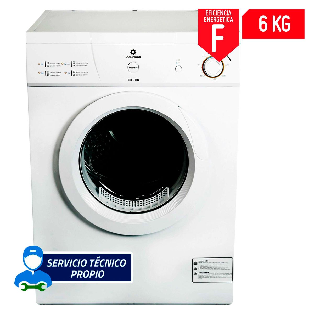 INDURAMA - Secadora Indurama 6 Kg Eléctrica SEC-6BL Blanco