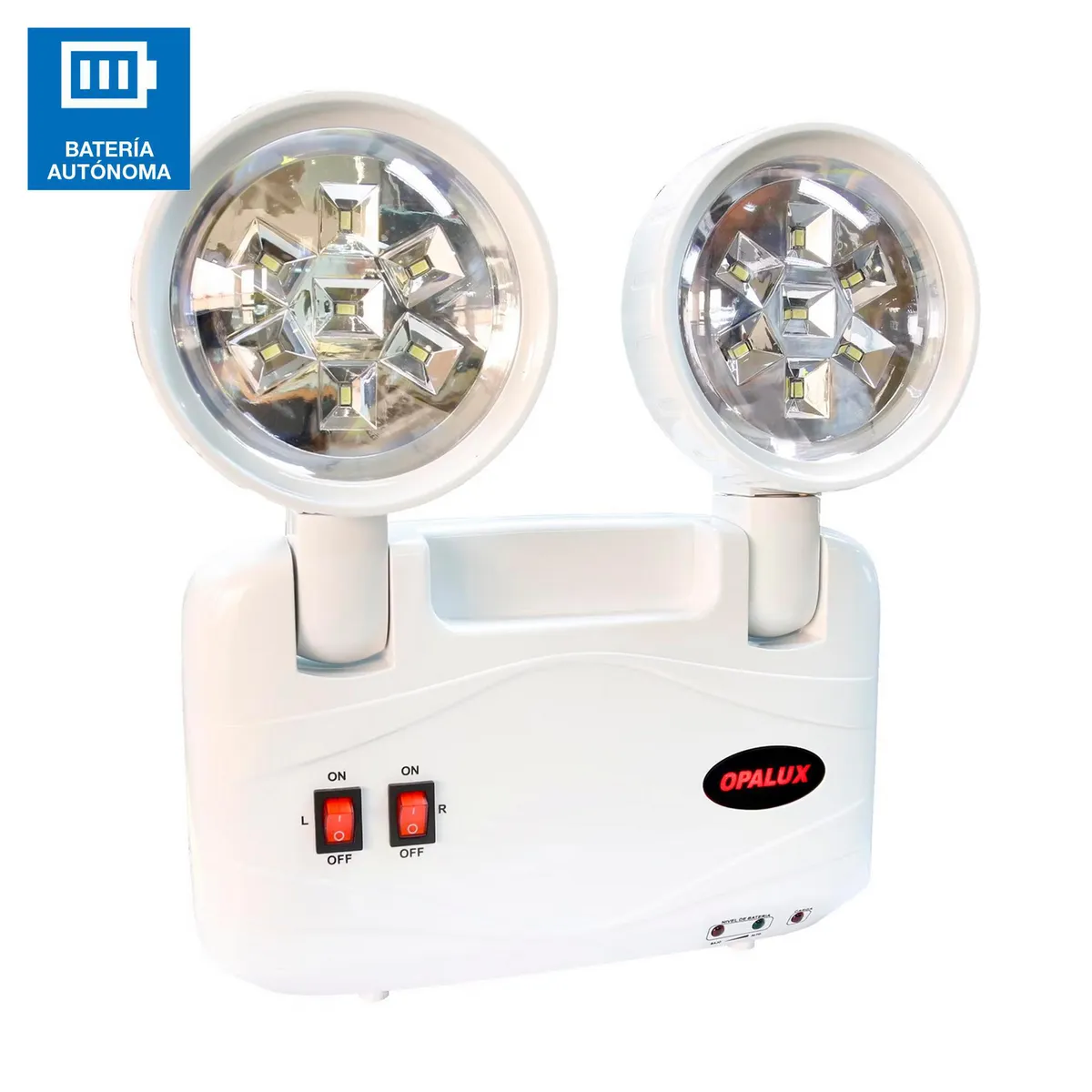 OPALUX - Lámpara De Emergencia Slim Ultrabillante 14 Led 4.4 W 170Lm Opalux