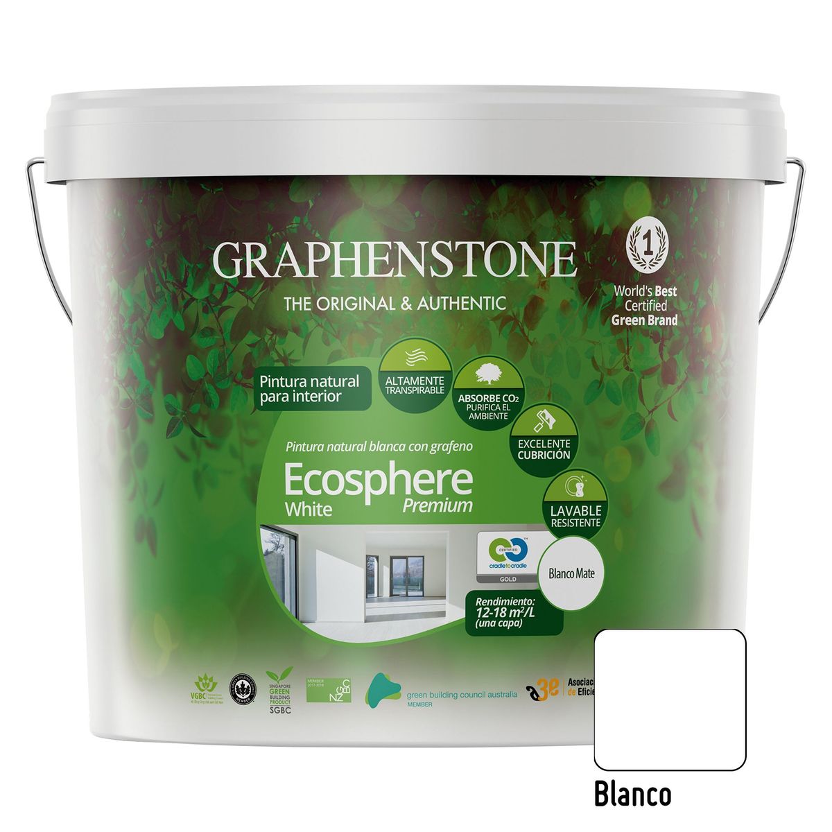 GRAPHENSTONE - Pintura Ecosphere Premium Blanco 4L