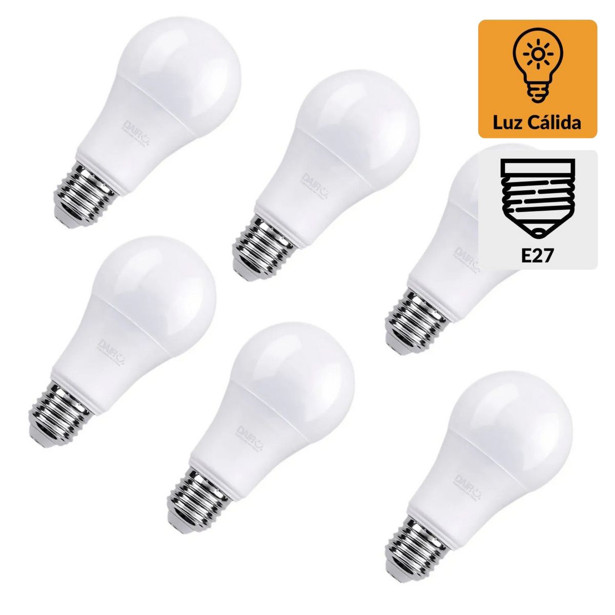 DAIRU - Pack x6 Focos Led 7.5W Luz Cálida
