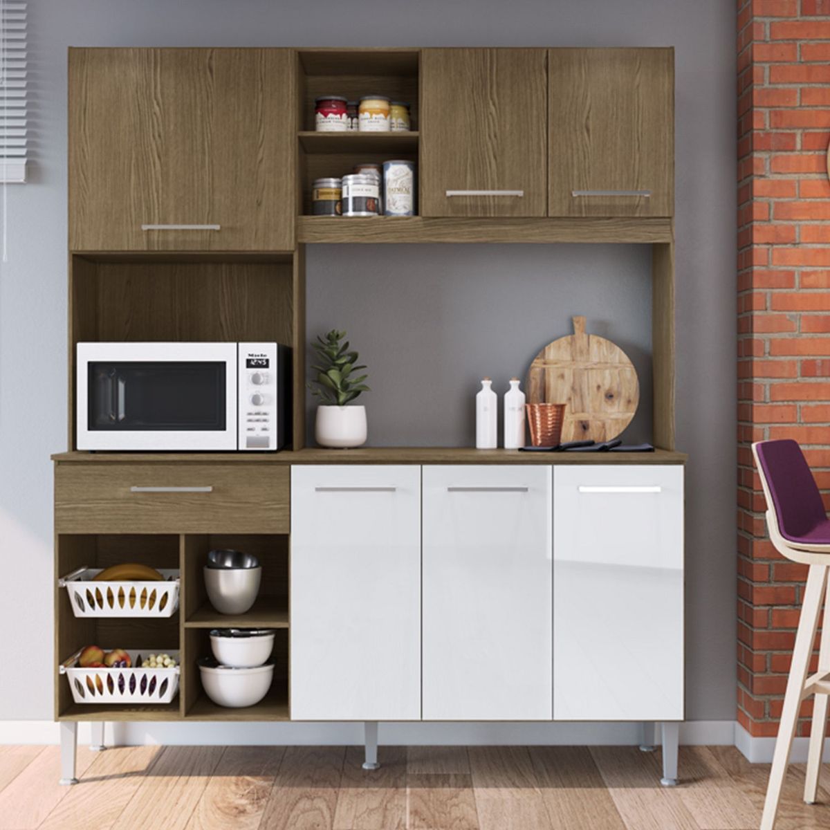 GENIALFLEX - Alacena Fiamma Melamina 164x47x195cm