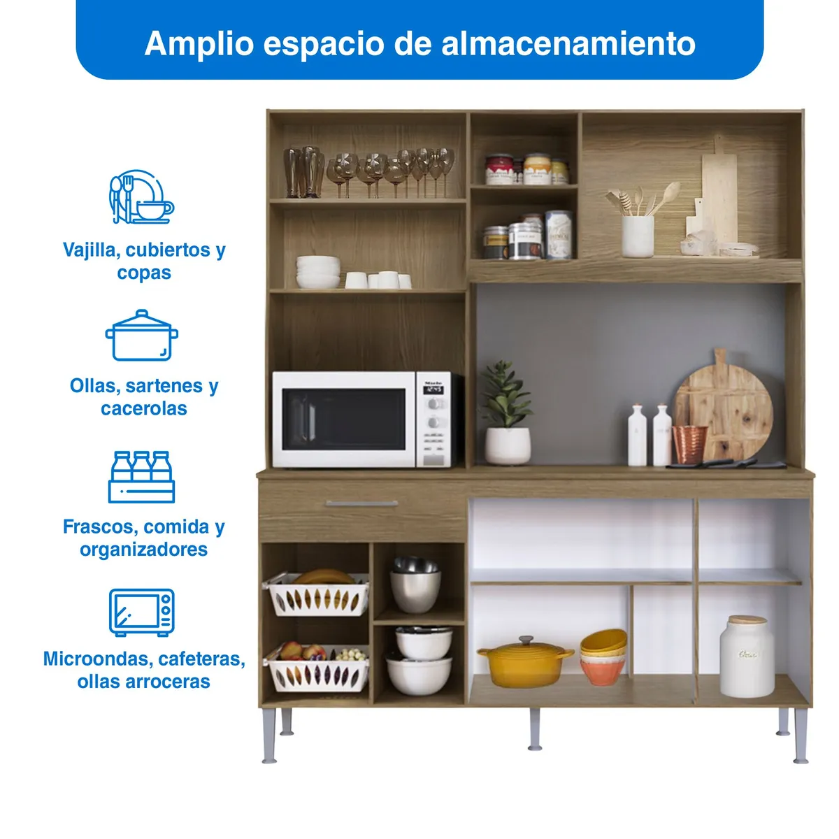 GENIALFLEX - Alacena Fiamma Melamina 164x47x195cm