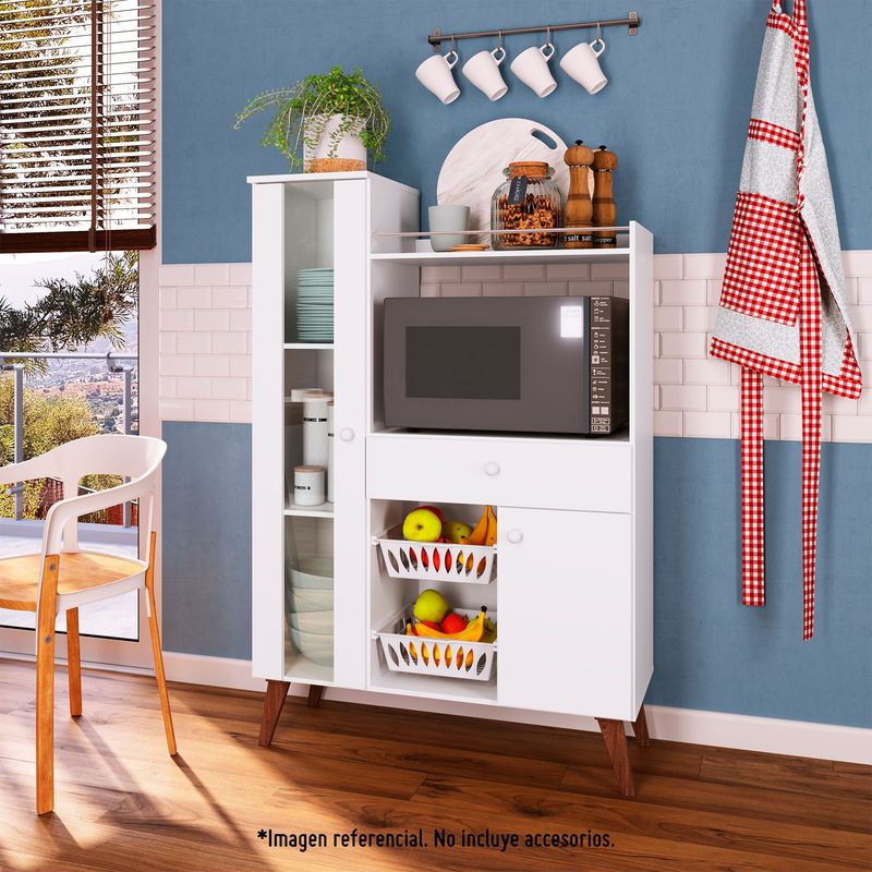 GENIALFLEX - Mueble de Cocina Mix 2 Puertas 1 Cajón Blanco