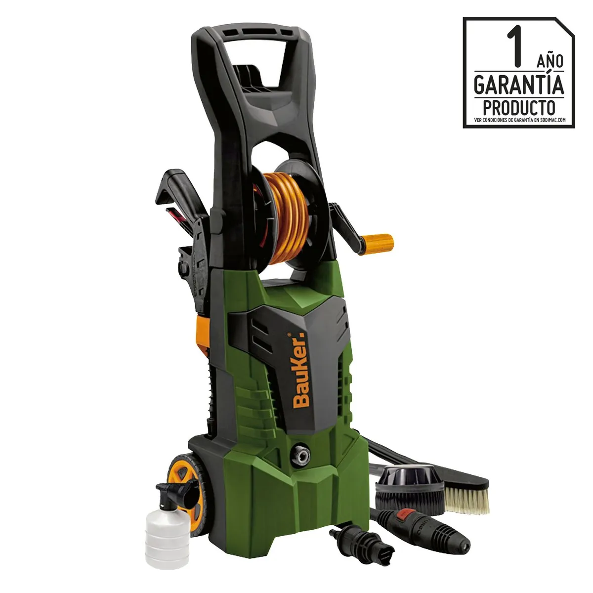 BAUKER - Hidrolavadora Eléctrica Bauker 1700W 120Bar + 5 Accesorios