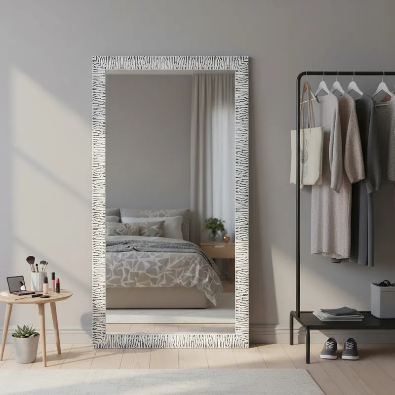 JUST HOME COLLECTION - Espejo Decorativo Rectangular Foligno Plateado 120x60cm