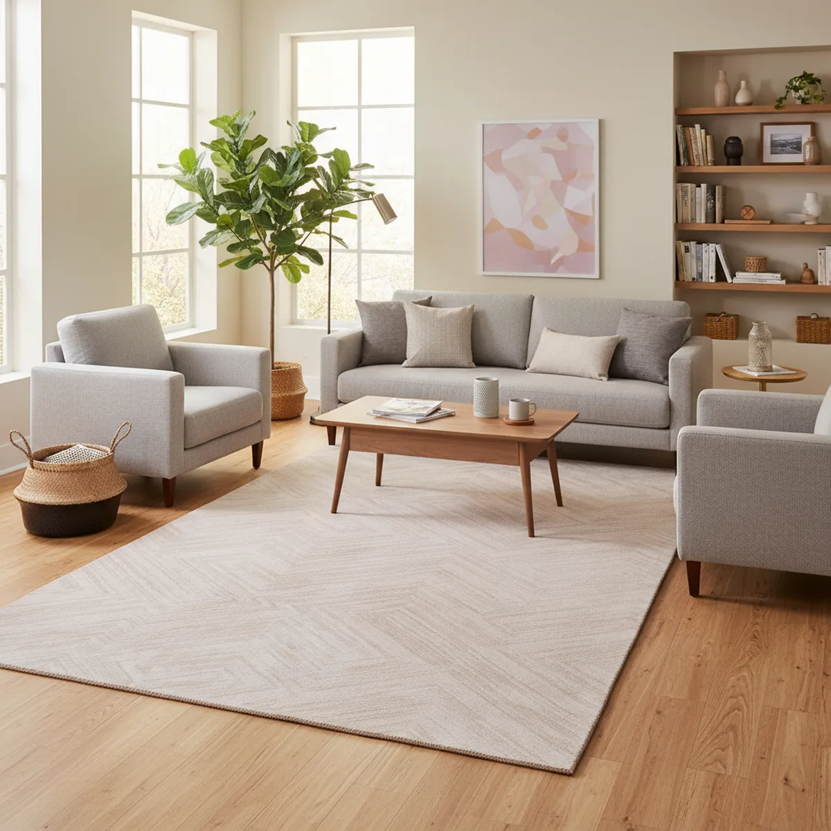 Alfombra Rectangular Beige Siroc Diagonal 160x230cm, marca JUST HOME COLLECTION - Foto Principal