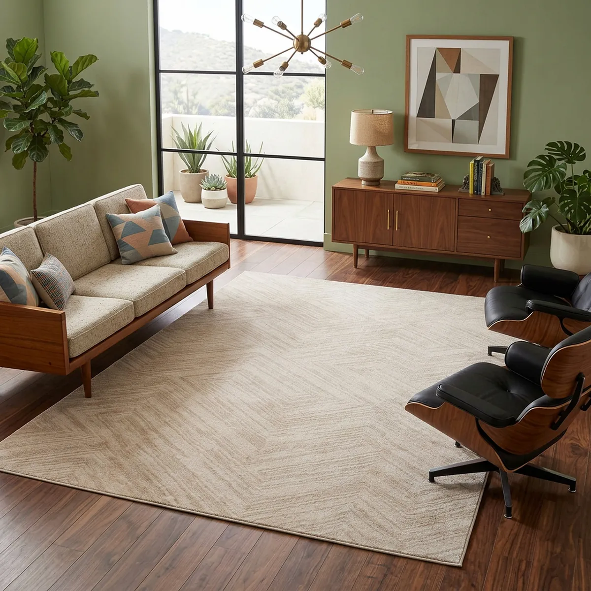 Alfombra Rectangular Beige Siroc Diagonal 160x230cm, marca JUST HOME COLLECTION - Foto Principal