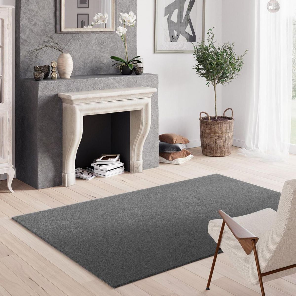 JUST HOME COLLECTION - Alfombra Rectangular Gris Touch