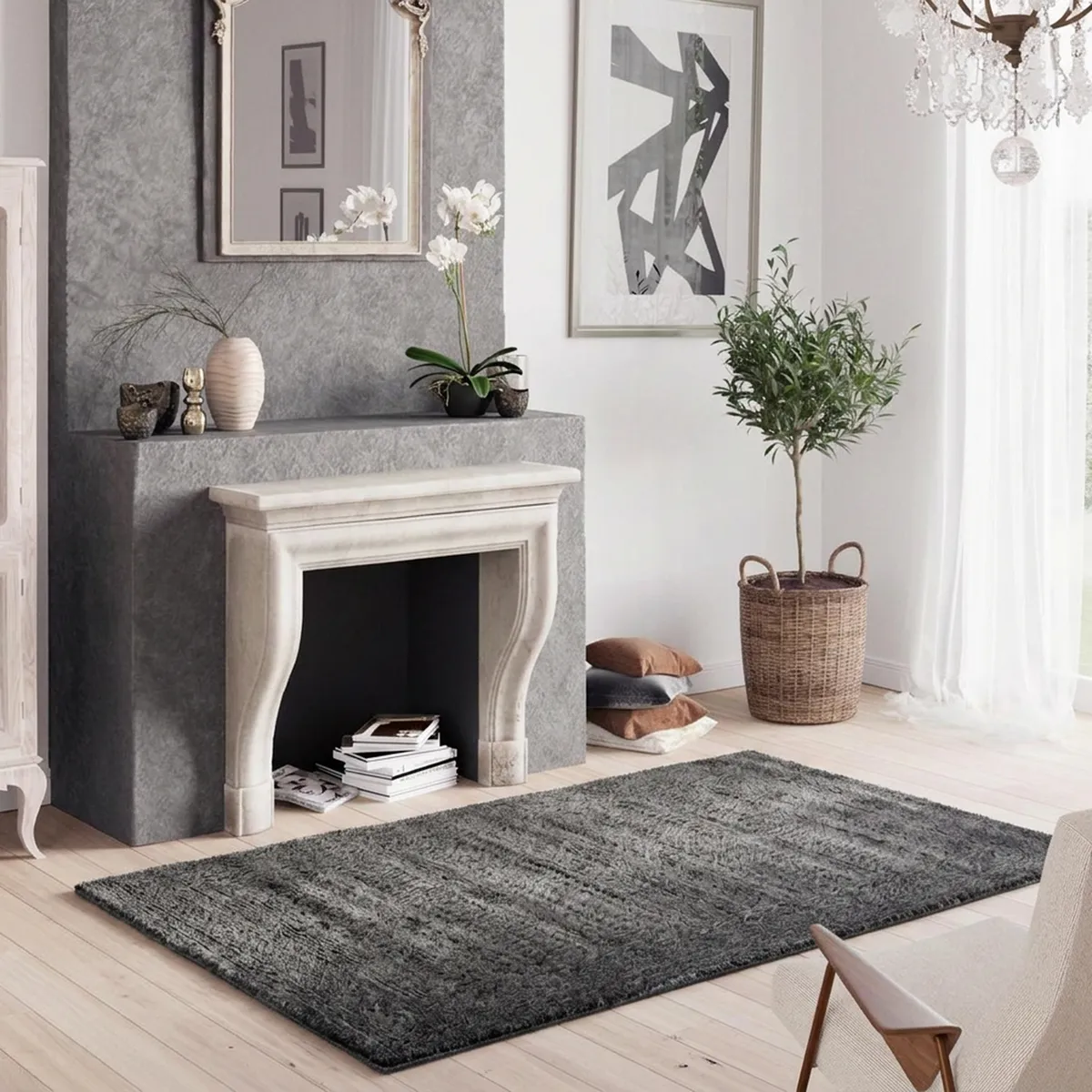 Alfombra Rectangular Gris Touch 120x170cm, marca JUST HOME COLLECTION - Foto Principal