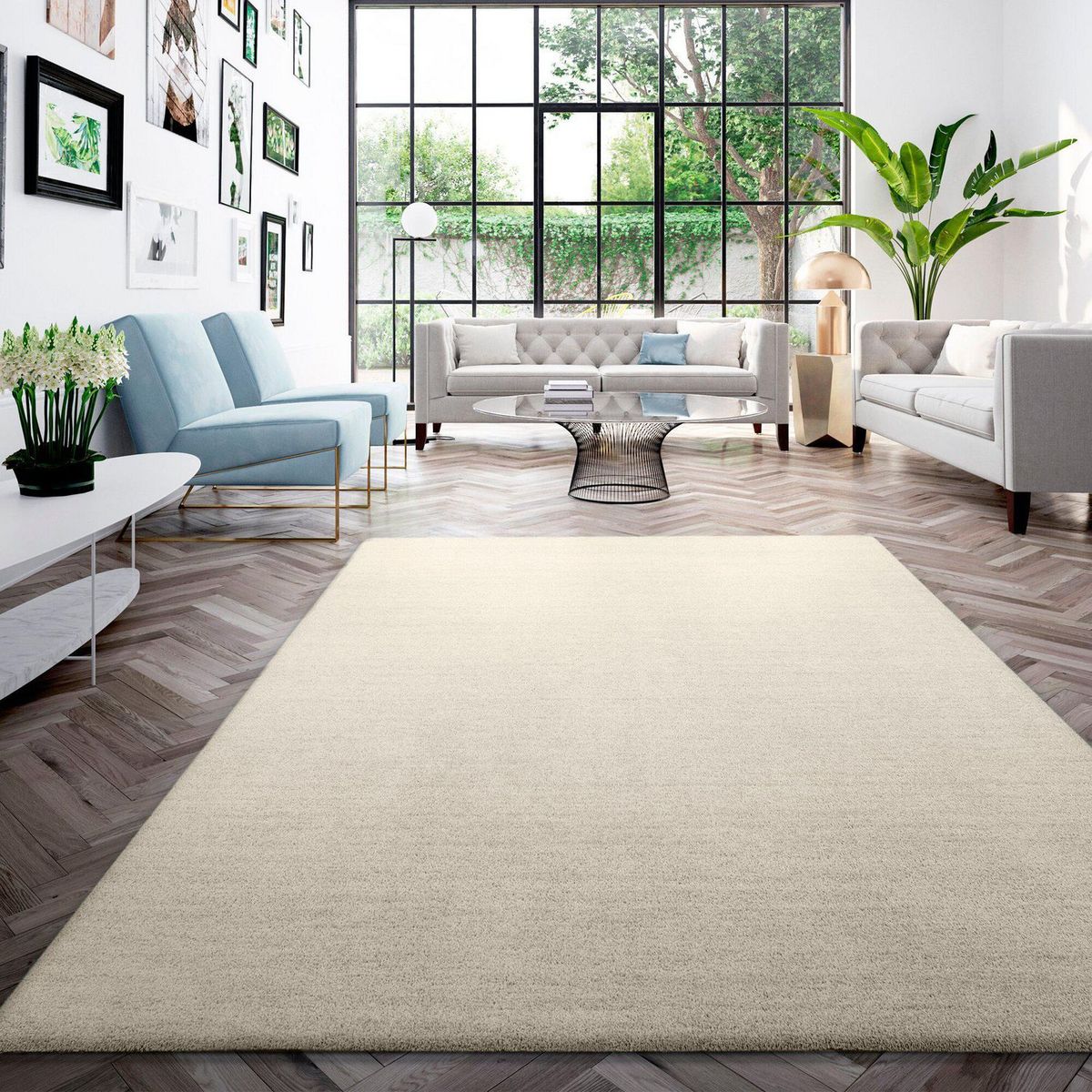 JUST HOME COLLECTION - Bajada de Cama Rectangular Feel Shaggy 50x80cm Marfil