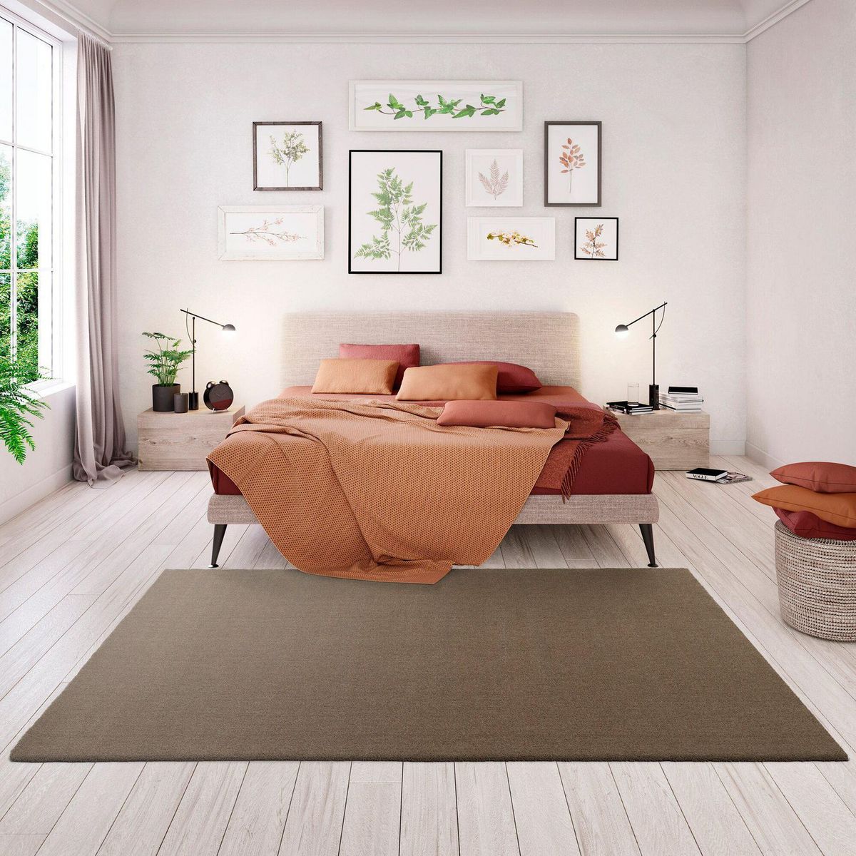 JUST HOME COLLECTION - Bajada de Cama Rectangular Feel Shaggy 50x80cm Taupe