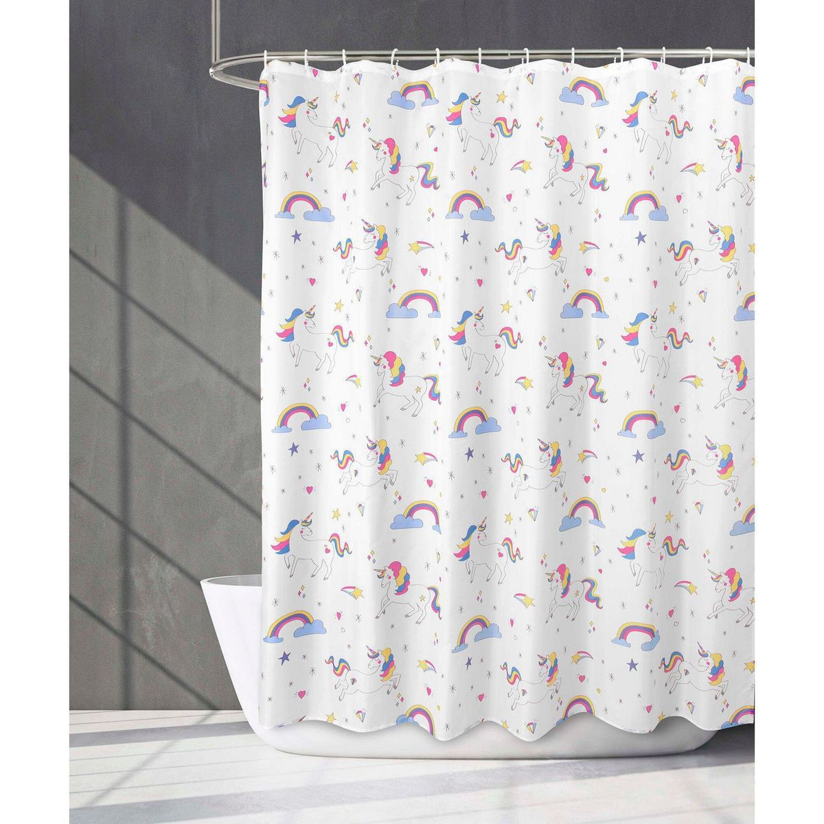 JUST HOME COLLECTION - Cortina de Baño Unicornios 178x180 cm