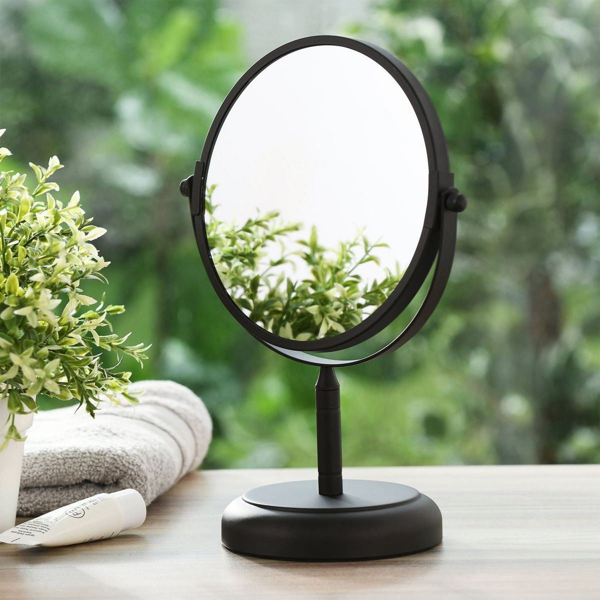 JUST HOME COLLECTION - Espejo Cosmético Giratorio Café 12cm