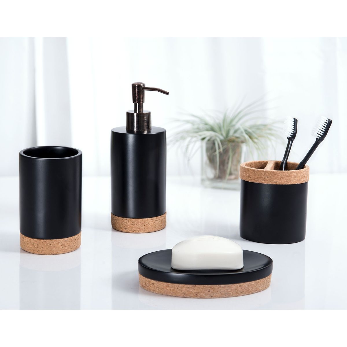 JUST HOME COLLECTION - Portacepillo Corcho Negro