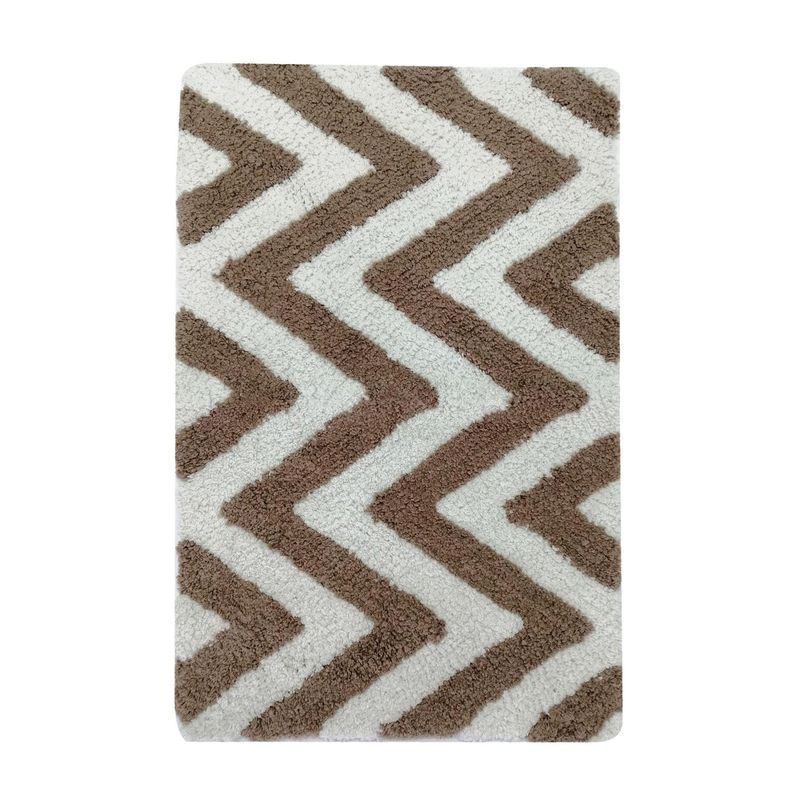 JUST HOME COLLECTION - Piso de Baño Rectangular Algodon Deco 40x60cm Beige