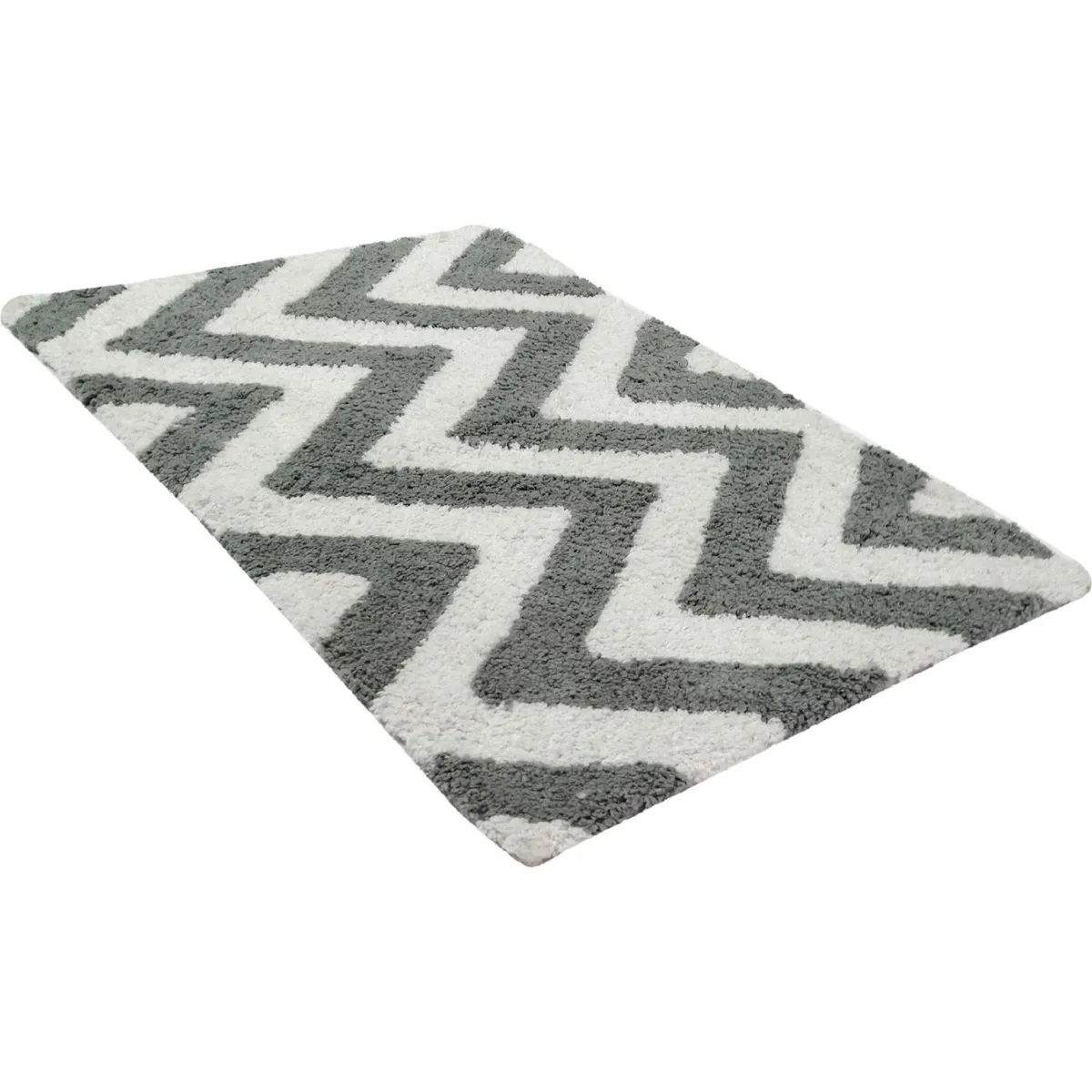 JUST HOME COLLECTION - Piso de Baño Rectangular Algodón Deco 40x60cm Gris