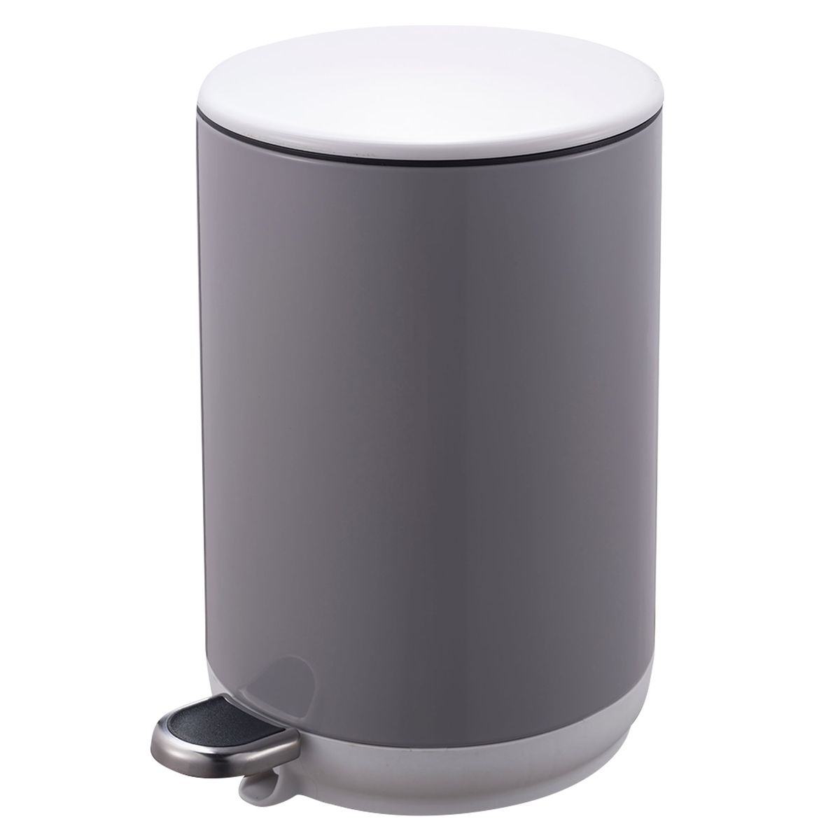 JUST HOME COLLECTION - Papelera de Metal con Pedal Gris 5L