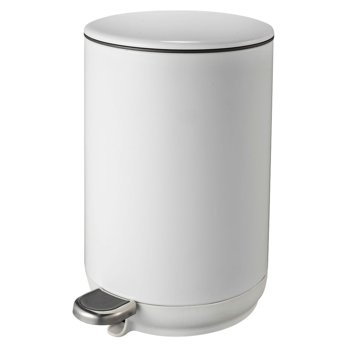 JUST HOME COLLECTION - Papelera de Metal con Pedal Blanca 5 litros