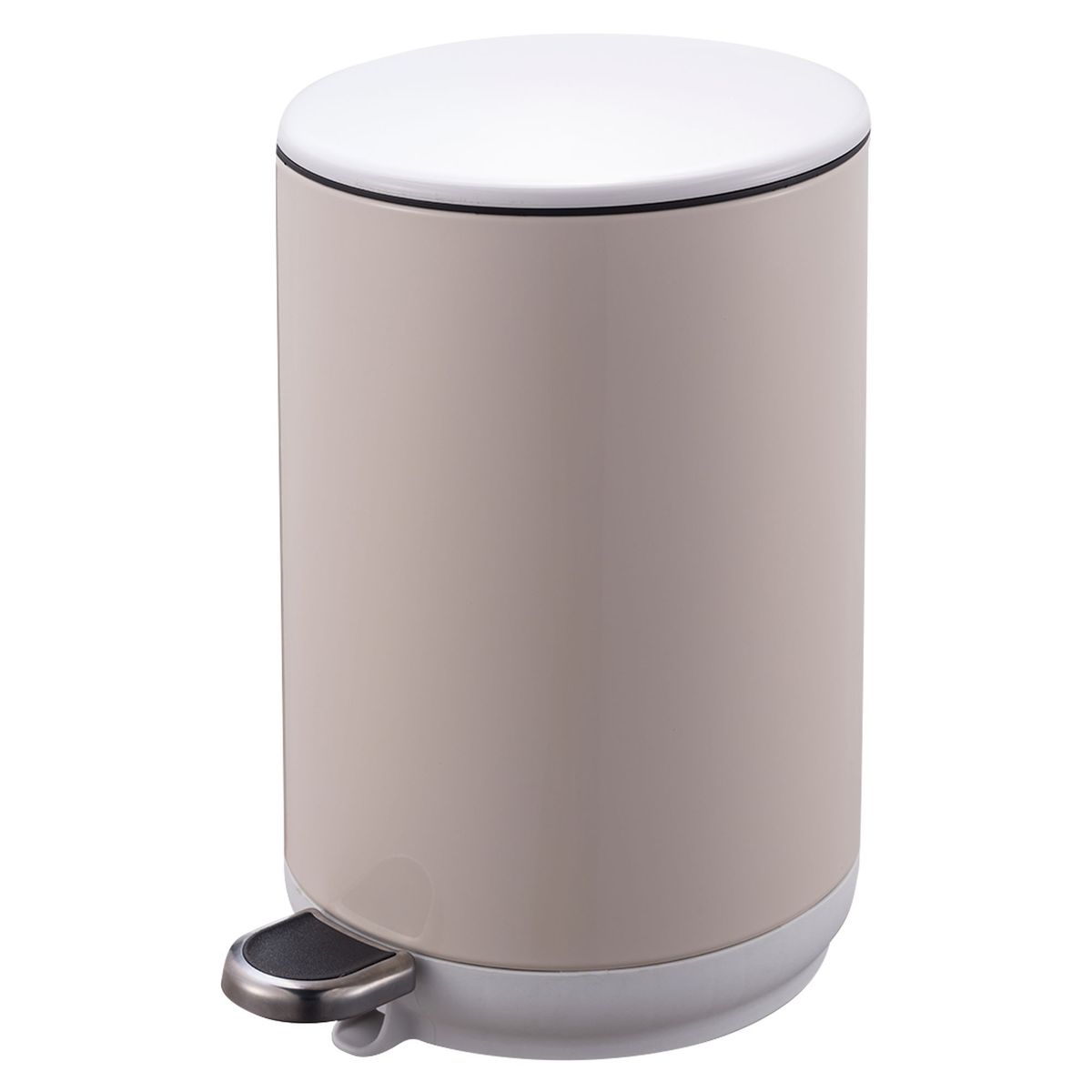 JUST HOME COLLECTION - Papelera de Metal con Pedal Beige 5L