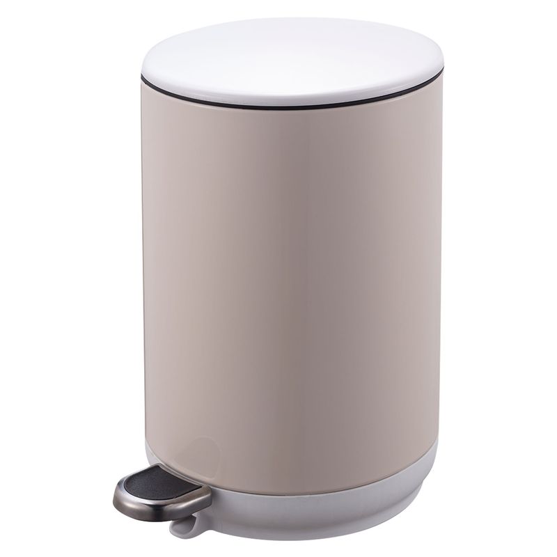 JUST HOME COLLECTION - Papelera de Metal con Pedal Beige 5 litros