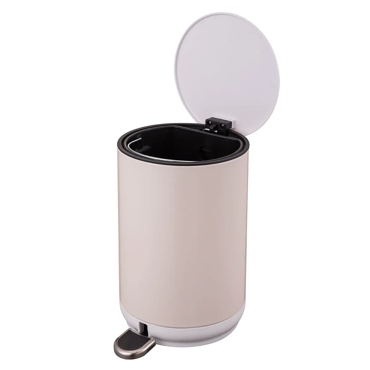 JUST HOME COLLECTION - Papelera de Metal con Pedal Beige 5L