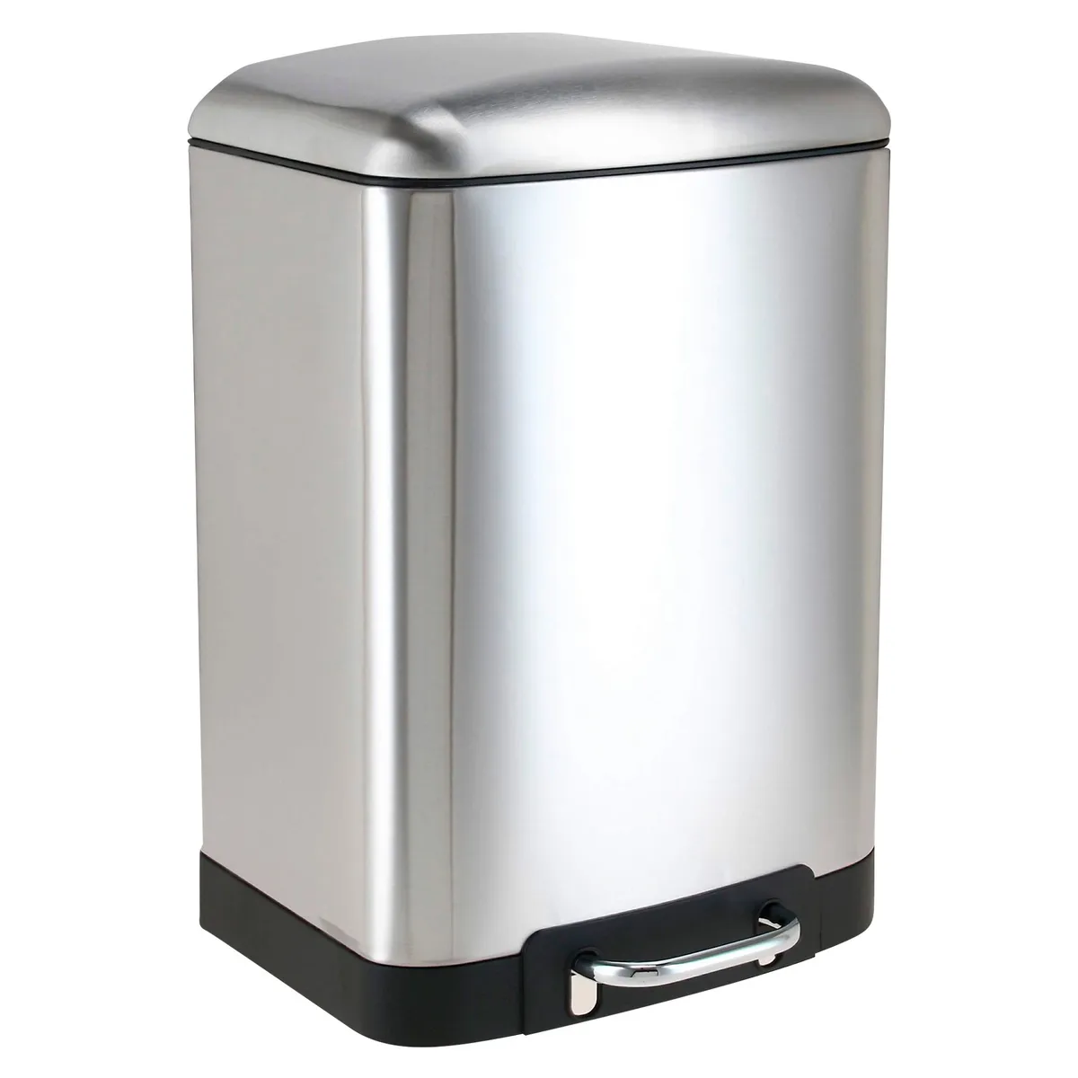 JUST HOME COLLECTION - Papelera Rectangular de Acero Inoxidable con Pedal 12L