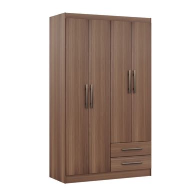 Ropero 4 Puertas 2 Cajones Nogal