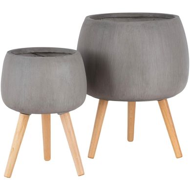 Set 2 Maceteros con Patas Caf 42x51x