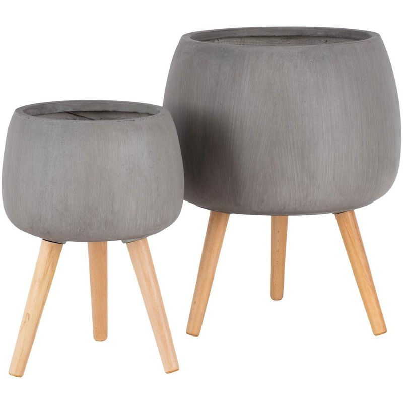 JUST HOME COLLECTION - Set 2 Maceteros con Patas Café 42x51x