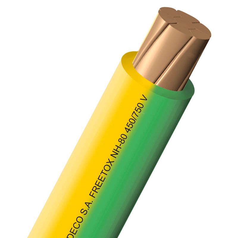 INDECO - Cable NH-80 450/750V 6mm Amarillo/Verde 100 Metros