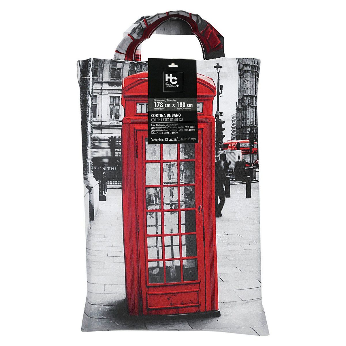 JUST HOME COLLECTION - Cortina de Baño Londres 178x180 cm