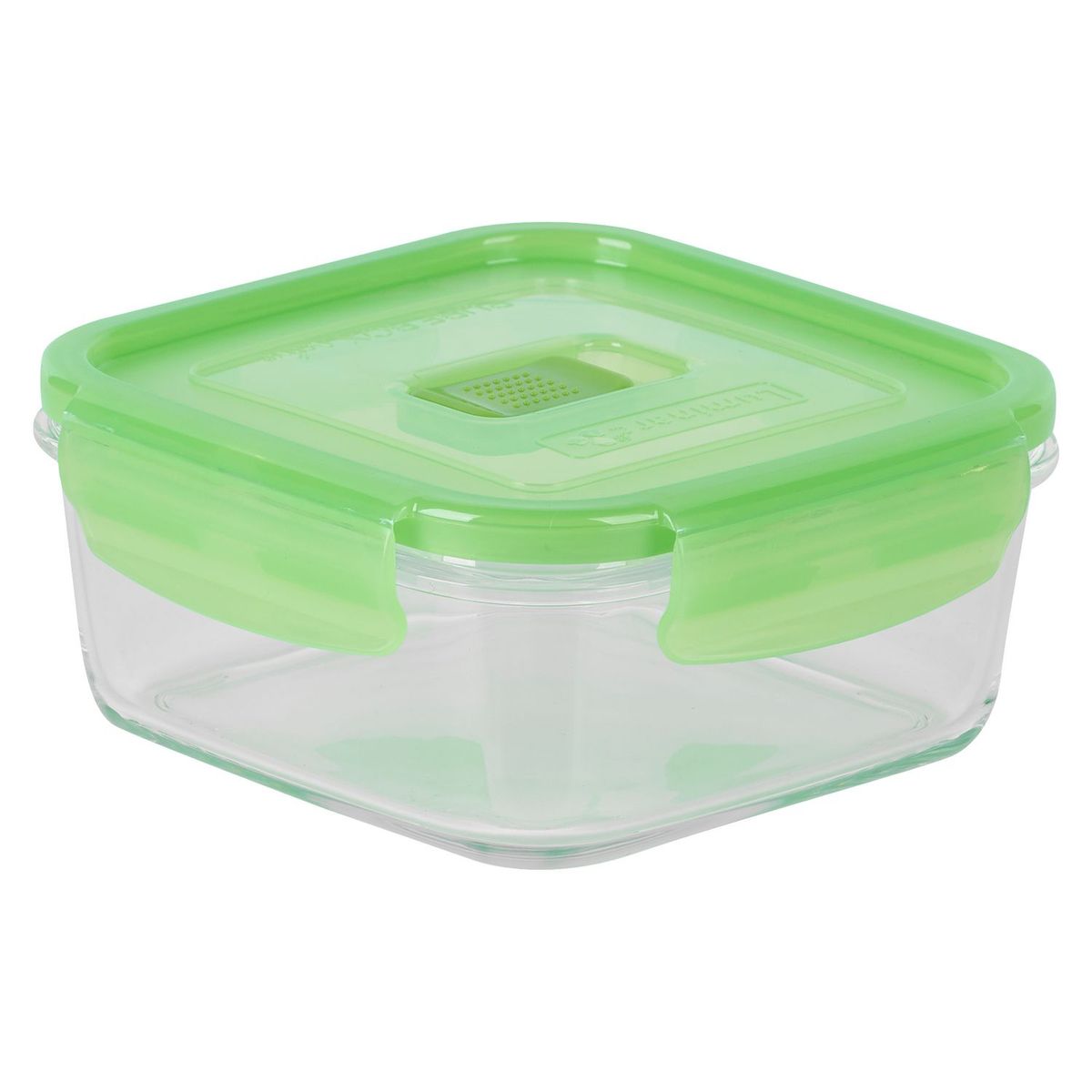 LUMINARC - Táper Hermético Cuadrado 0.76L con Tapa Verde