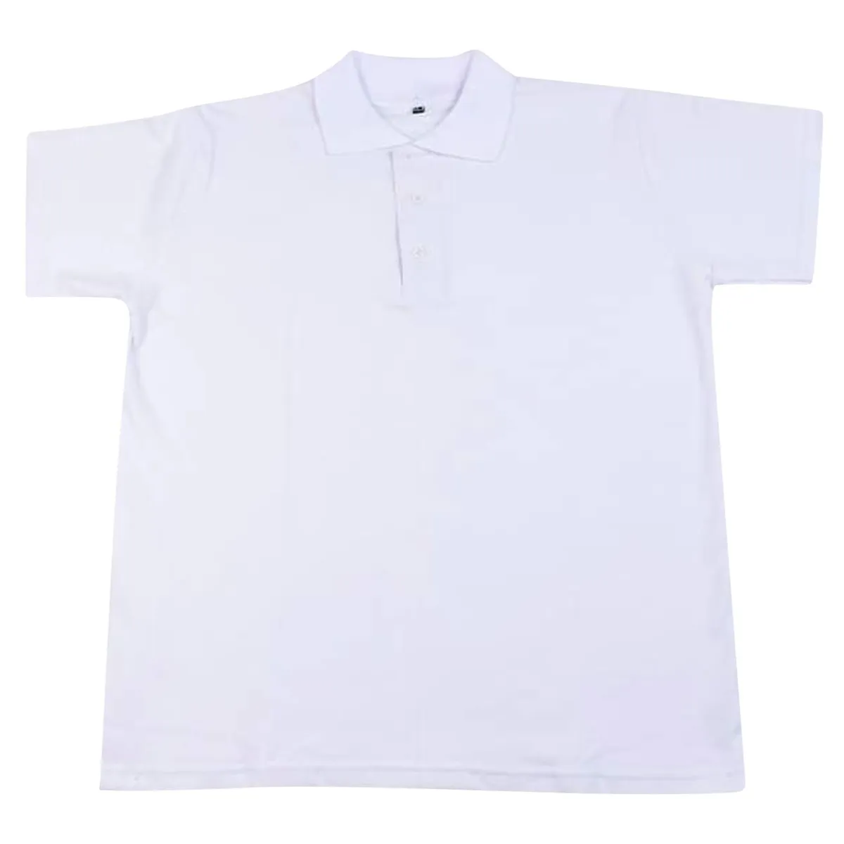 GENERICO - Polo con Cuello Camisero Blanco Talla L