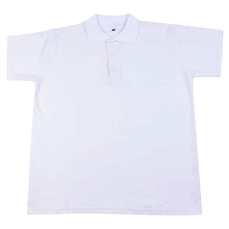 GENERICO - Polo con Cuello Camisero Blanco Talla L