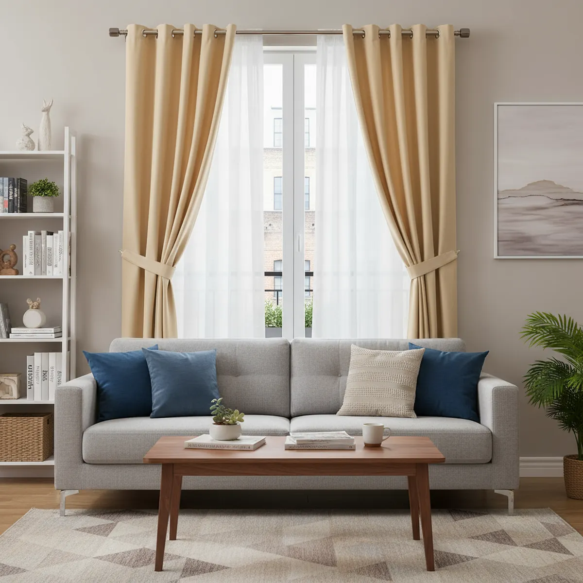 JUST HOME COLLECTION - Cortina de Velo Presillas 145x250cm Blanco